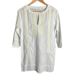 Roller Rabbit 3/4 Sleeve Tunic Top White Size XS